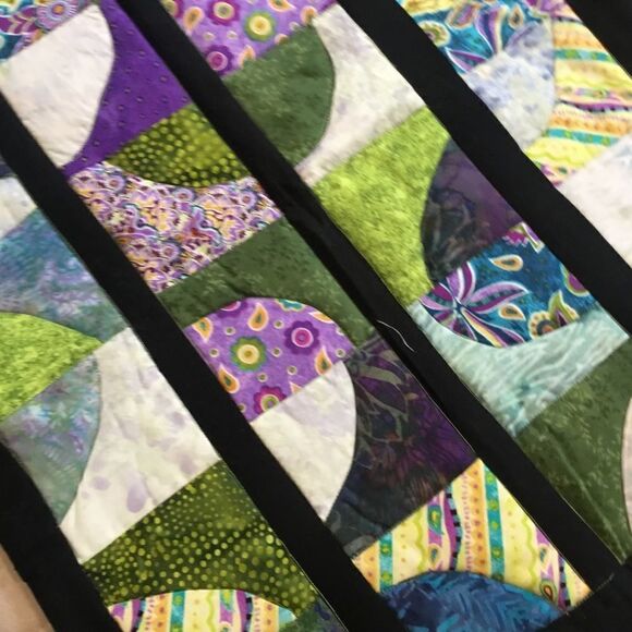 NWT Hand Crafted Quilted Geometric Runner/Hanging - Picture 7 of 11